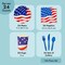 144 Piece Patriotic Party Supplies, American Flag Plates, Napkins, Cups, Cutlery for 4th of July, Memorial Day Decorations for American Themed Party, Citizenship Party (Serves 24)